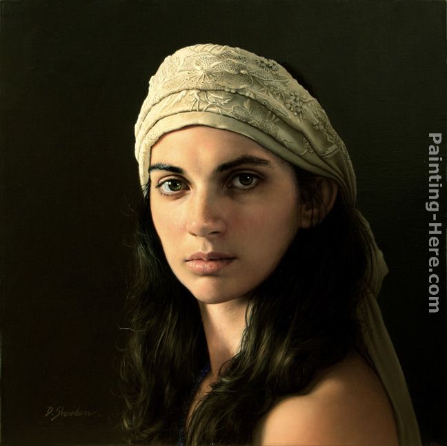 Duffy Sheridan Head Study with White Scarf - Alexis
